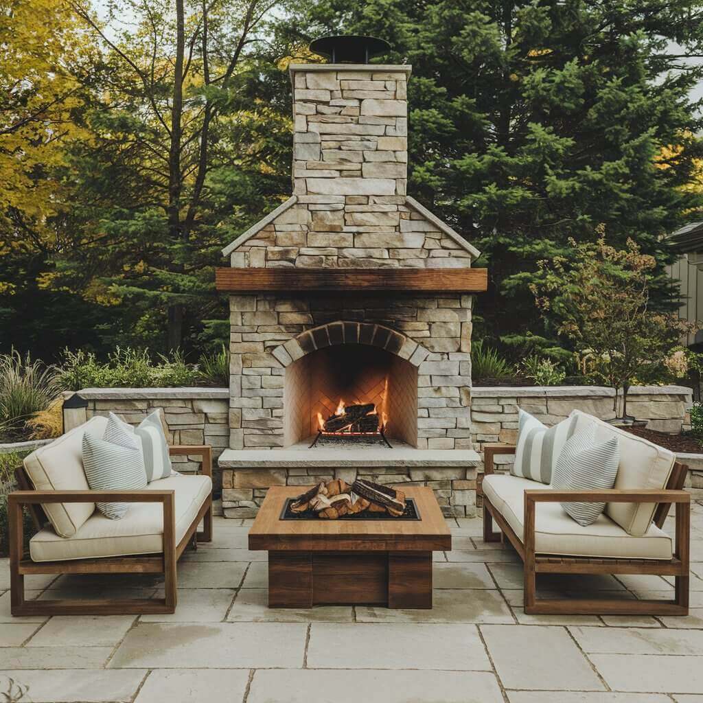 Outdoor Wood Fireplace